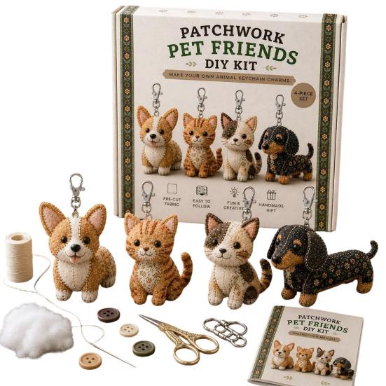 DIY Patchwork Animal Keychain Pet Farm Forest Kit Handmade Bird Animal Key Ring D