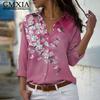 GMXIA 38 Color Women's Fashion Casual Long Sleeve POLO Neck Leisure Blouses & Shirts