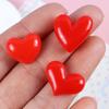 Peach & Red Heart Resin Accessories for DIY Phone Cases & Clothing Decor