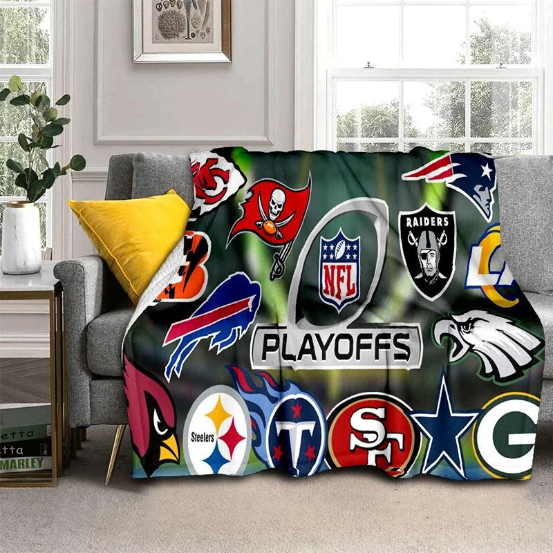 Coperta 3D NFL Segno Football Americano Rugby, Morbida Coperta Plaid per Casa Camera da Letto Letto Divano Picnic Viaggio Ufficio Coperta per Bambini