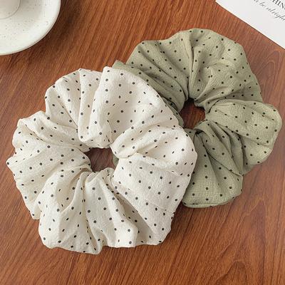 Französische Sanfte Elegante Punkte Scrunchies Frauen Mädchen Kind Elastische Haargummis Accessoires Haargummi Haargummi Kopfschmuck