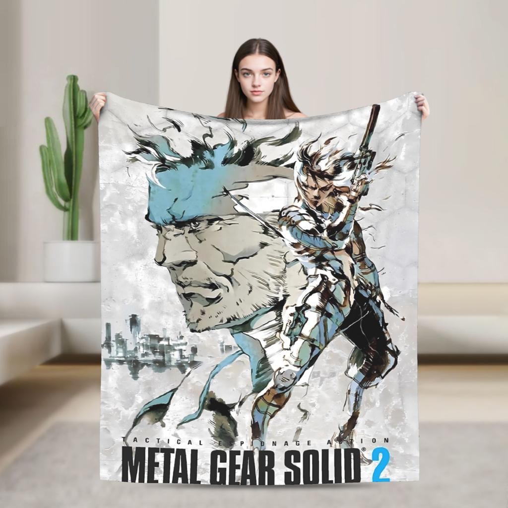Metal Gear Solid Game  Blanket  Super Warm Print Plush Throw Blanket For Outdoor Travel Flannel Bedspread Bed Cover