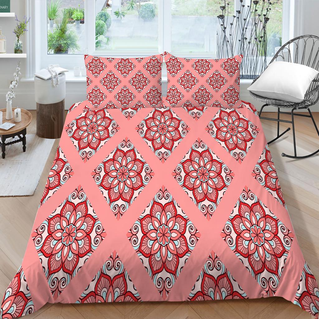 3D bohémské tištěné povlečení Jednolůžková manželská postel v plné velikosti s tropickým vzorem povlak na polštář a povlak na přikrývku Pohodlná domácí dekorace