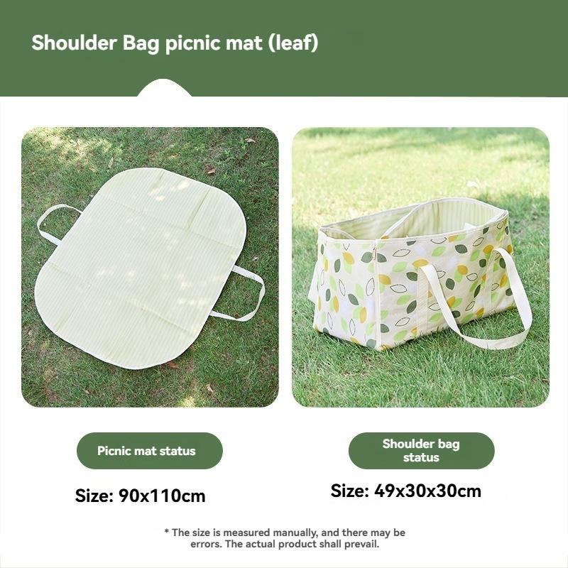 

Outdoor Picnic Mat Oxford Cloth Moistureproof Multiuse Shoulder Bag Park Blanket for Indoor Travel Grass Outdoor Concert