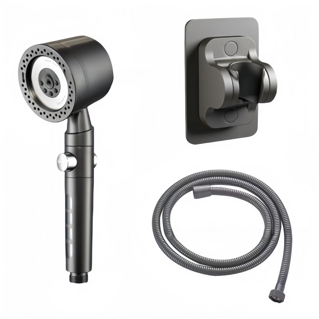 5 Spray ABS Portable Shower Head High Pressure Spa Filtered Shower Heads with Stop Button Universal Bathroom Nozzle
