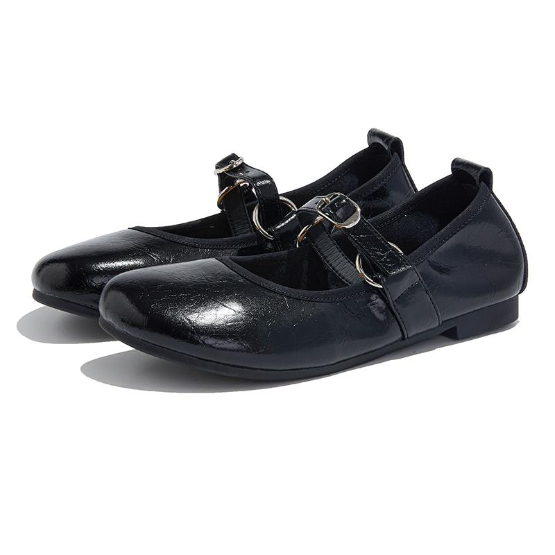 

Fashion AIYUQI Mary Jane Female Shoes 2025 New Women s Flat Shoes Non-slip Large Size Genuine Leather Ballet Shoes For Women 35 чёрный