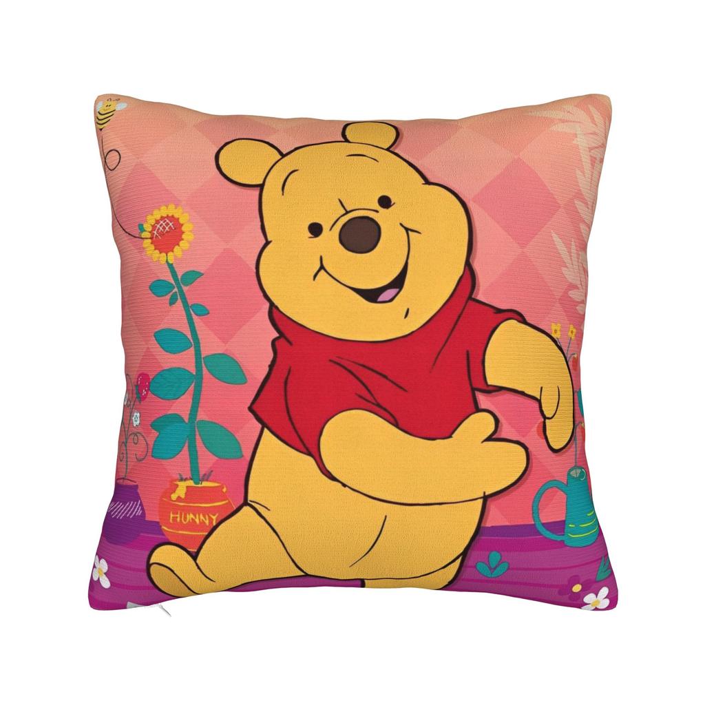 Winnie The Pooh Square Pillowcases Polyester Bed Car Cute Honey And Bee Cushion Case Cool Decor Throw Pillow Case 45*45