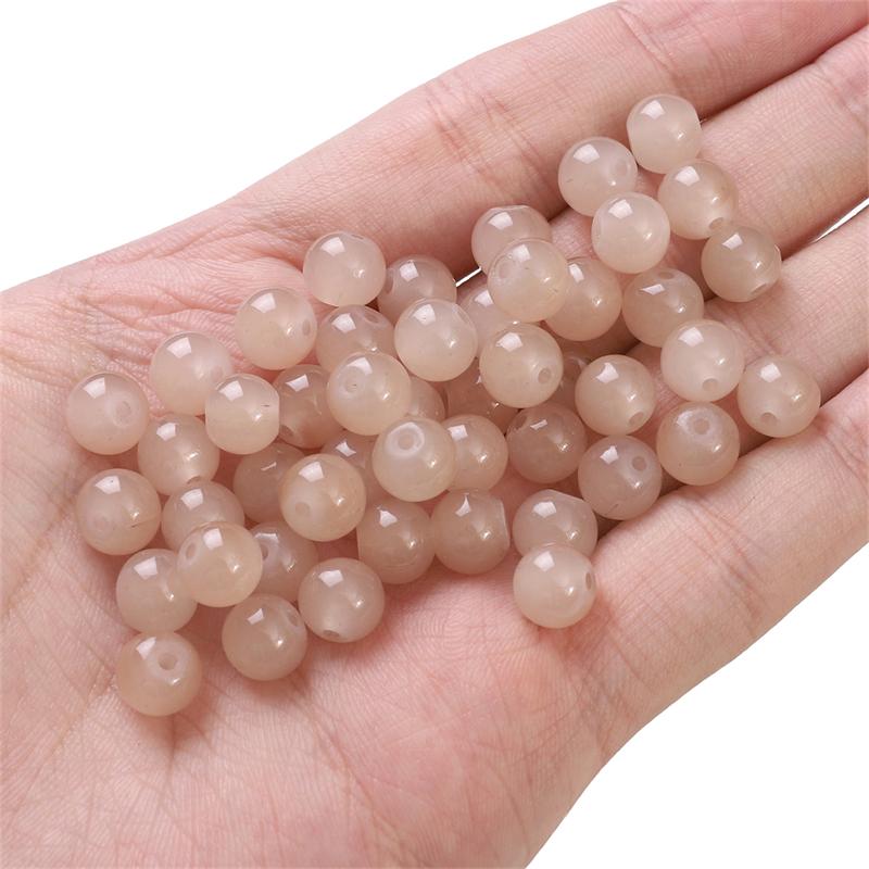 50-135 szt. Kryształowych szklanych koralików, galaretkowych, jednolitych kolorowych, imitujących kamień jadeitu, luźne koraliki dystansowe do wyrobu biżuterii