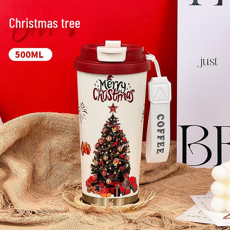 ZISIZ Christmas Double-Drink Insulated Stainless Steel Mugs Set