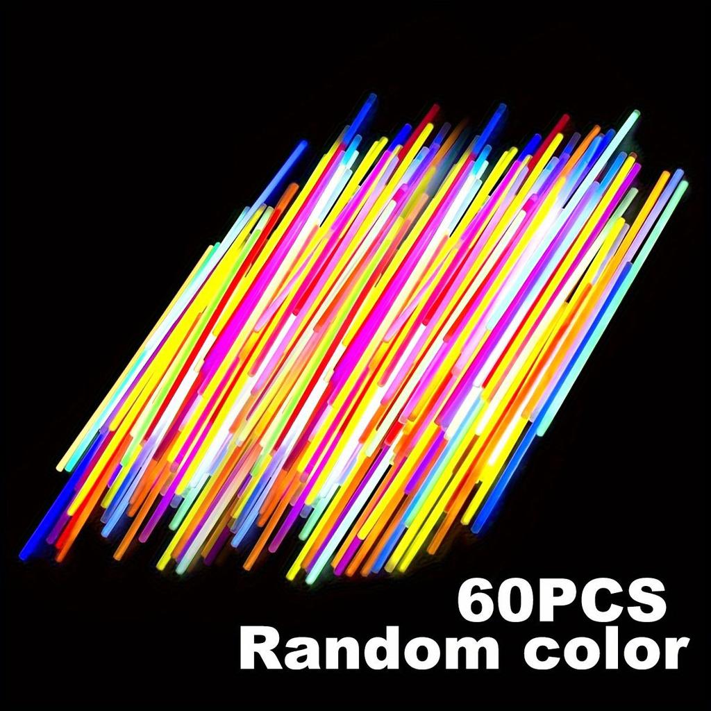 60Pcs 8 Inch Multicolor Glow Sticks Bulk, Glow-in-the-Dark Neon Light Sticks for Necklaces, Bracelets & Glasses, ZSY