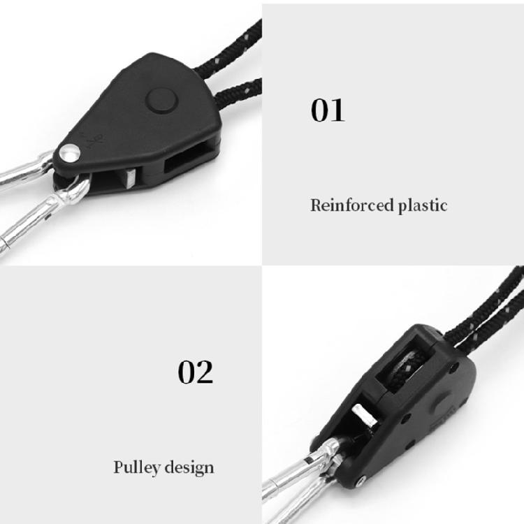 Camping Ratchet Hanger Pulleys Tent Hook Rope Hanger Grow Light Hanger Adjusted