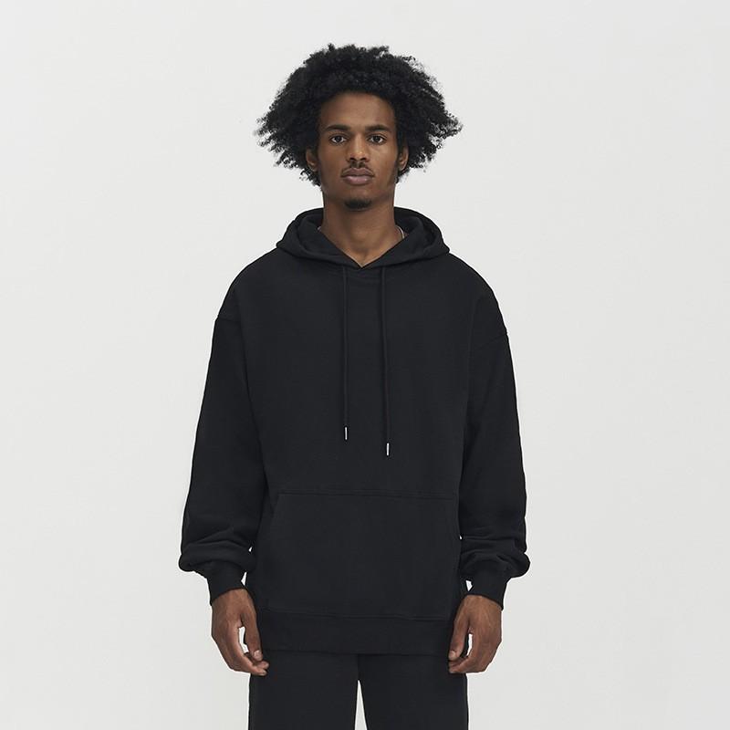 2026 Mens Heavyweight Hoodie Solid Color Loose Fit Vintage Style Sweatshirt