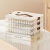 Dumpling Storage Box Transparent Stackable with Handle Design Safe Odorless Freezer Storage Organizer for Kitchen