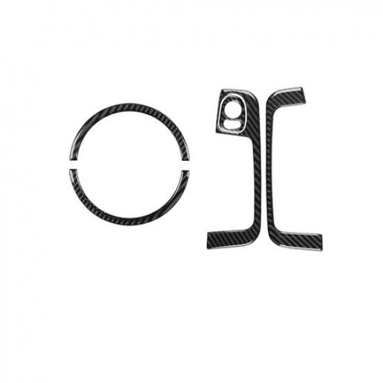 5Pcs Carbon Fiber Door Control Panel Handle Cover Kit For Fiat 500 2012-2015 LHD