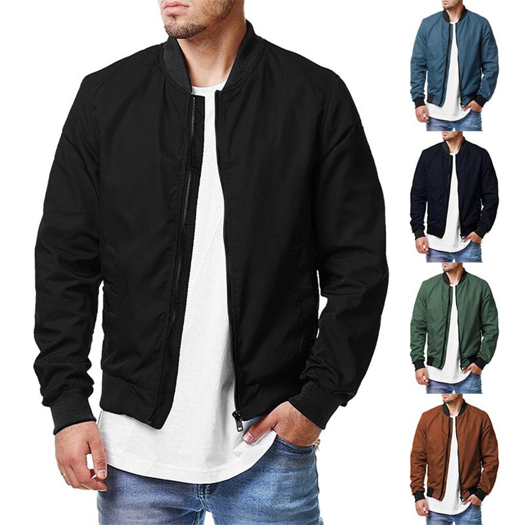 Pánská bunda na zip, ležérní retro bunda Cardigan s dlouhým rukávem