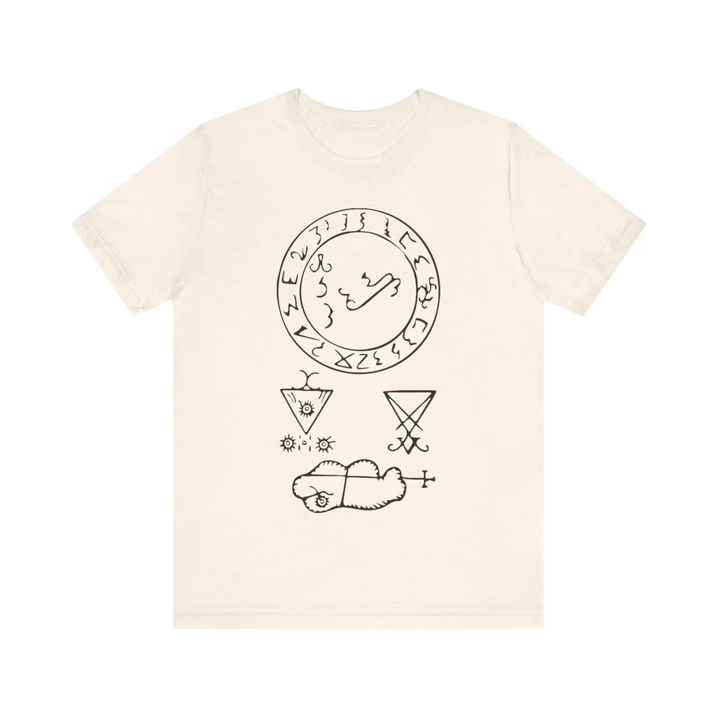 Full Sigil of Lucifer Satan Tshirt Devil Shirt Demonology Shirt Black Magic Occult Grimorium Verum Unisex Short Sleeve Tshirts