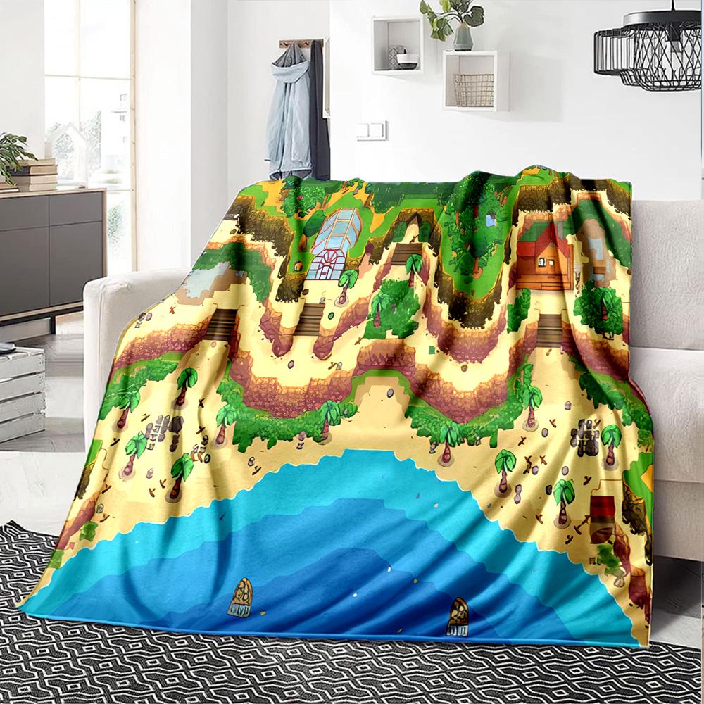 1pc Blanket - game Stardew Valley Print Design,Lightweight Blanket for Sofa,Bed- Soft &Warm,Gift for All Seasons