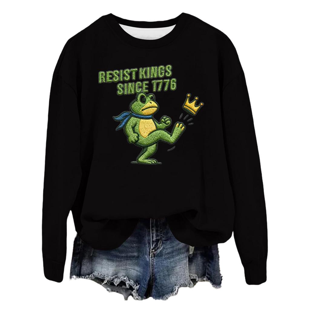 Women's Fashion Casual Long Sleeve Loose Printed Sweatshirt