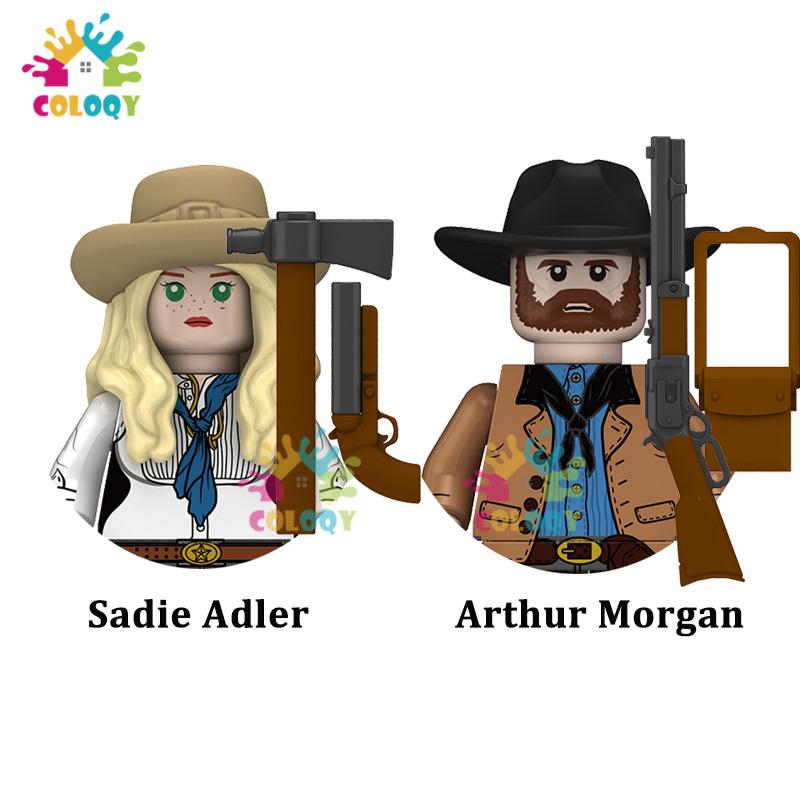 Kids Toys Cowboy Building Blocks Sadie Morgan Police Detective Soldiers Mini Action Figures Toys For Kids Christmas Gifts