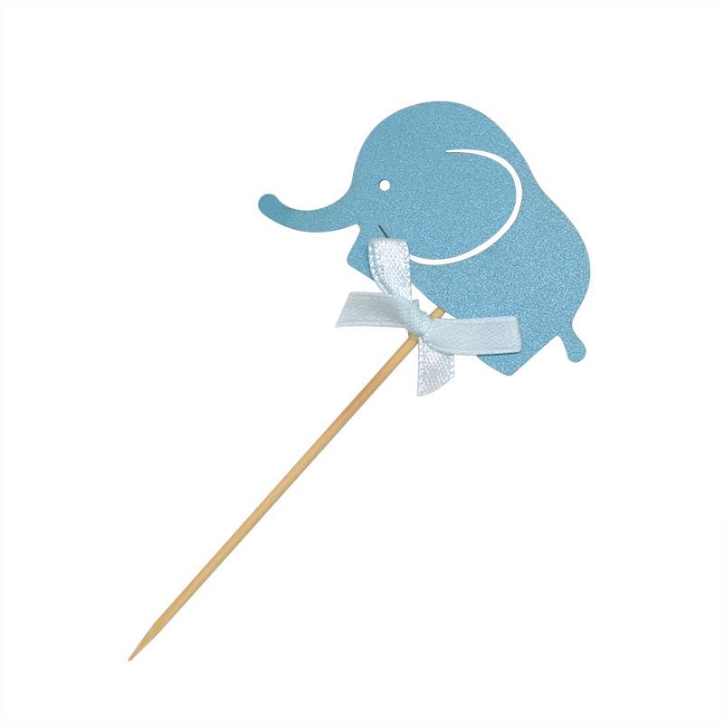 10PCS Cartoon Elephant Cupcake Picks Cake Toppers for Kids Birthday Party Decoration