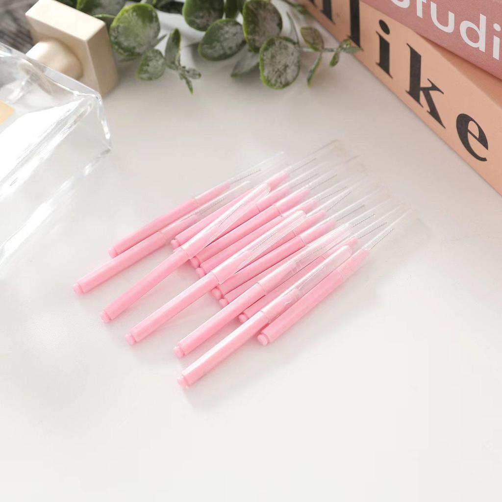 Colored Disposable Spiral Eyelash and Eyebrow Brush Combo