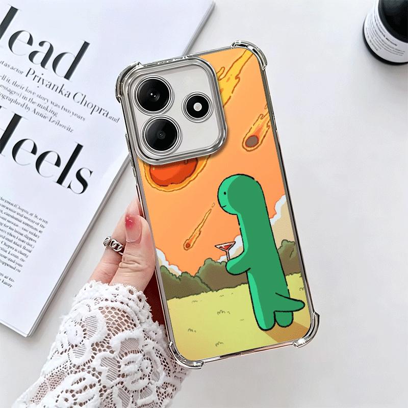 

Cartoon J-Joguman Dinosaur Soft Phone Case For Xiaomi Redmi Note 14 15 Pro Plus 13 12 11S 11T 5G 10 9S 9 Plating Anti-Fall Funda Redmi Note14ProPlus