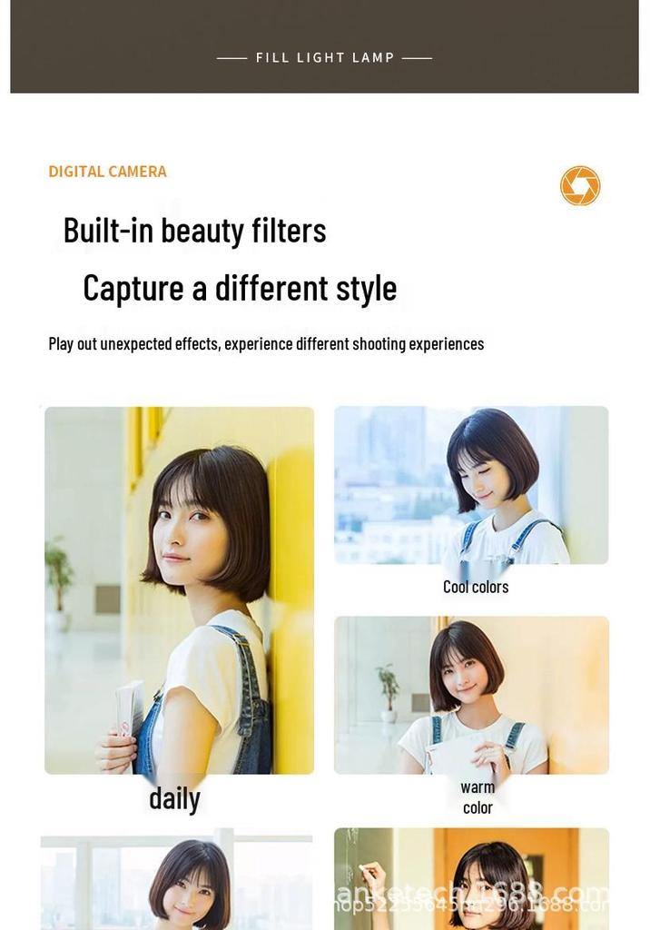 64MP HD Retro Flip Screen CCD Digital Dual Camera for Selfies