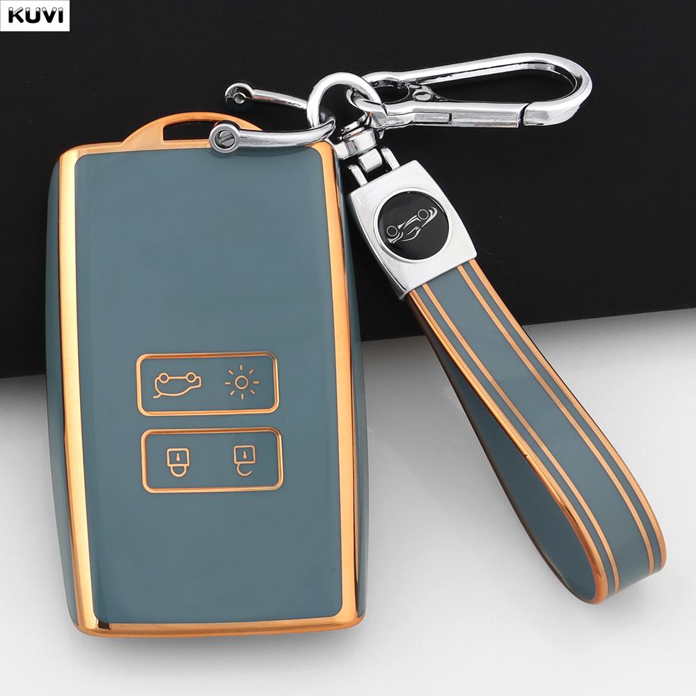 New Pink Tpu Car Key Case Cover Fob Keychain For Renault Koleos Captur Megane Clio Scenic Talisman Arkana For Dacia Sandero