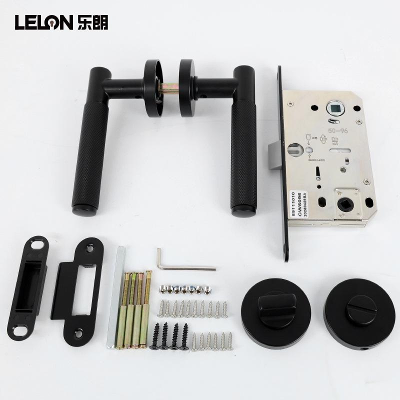 American Style Knurled Door Lock Set for Bedroom and Bathroom Doors