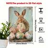 Vintage Easter Bunny Floral Eggs Metal Tin Sign Rustic Wall Art Home Decor