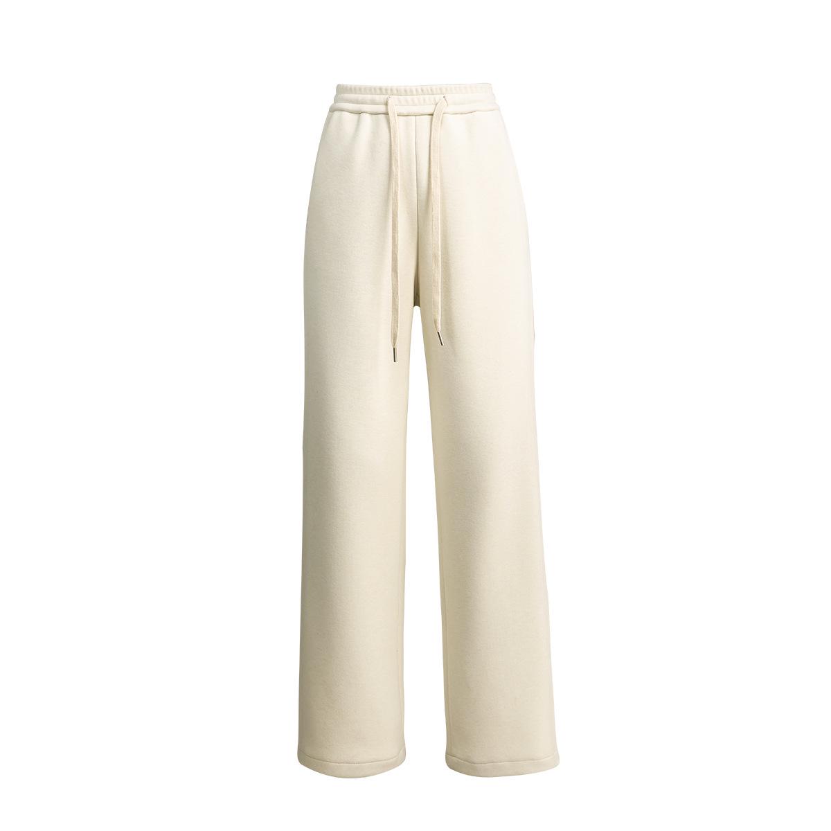 Xinge Women s Tencel Modal Wool Wide-Leg Pants with Velvet, High-Waist, Winter 2025 Drape Style. L белый