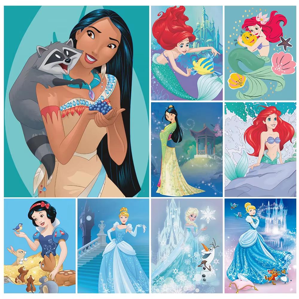 Diamond Painting Princess Indian Princess Pocahontas Diamond Mosaic Elsa Mulan Cross Stitch Home Decoration