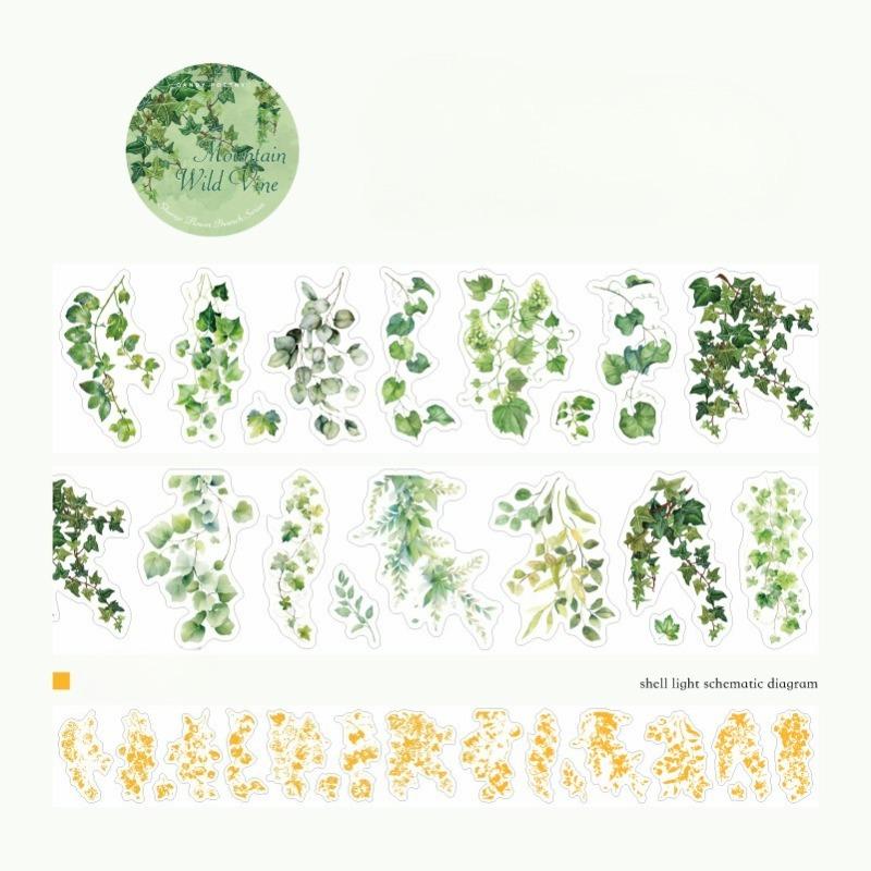 

1 шт. ПЭТ-лента Серия «Горные цветы и ветви» Ретро Великолепная Мечта Растение Ежедневник Декоративный Коллаж Базовый Материал mountain vine