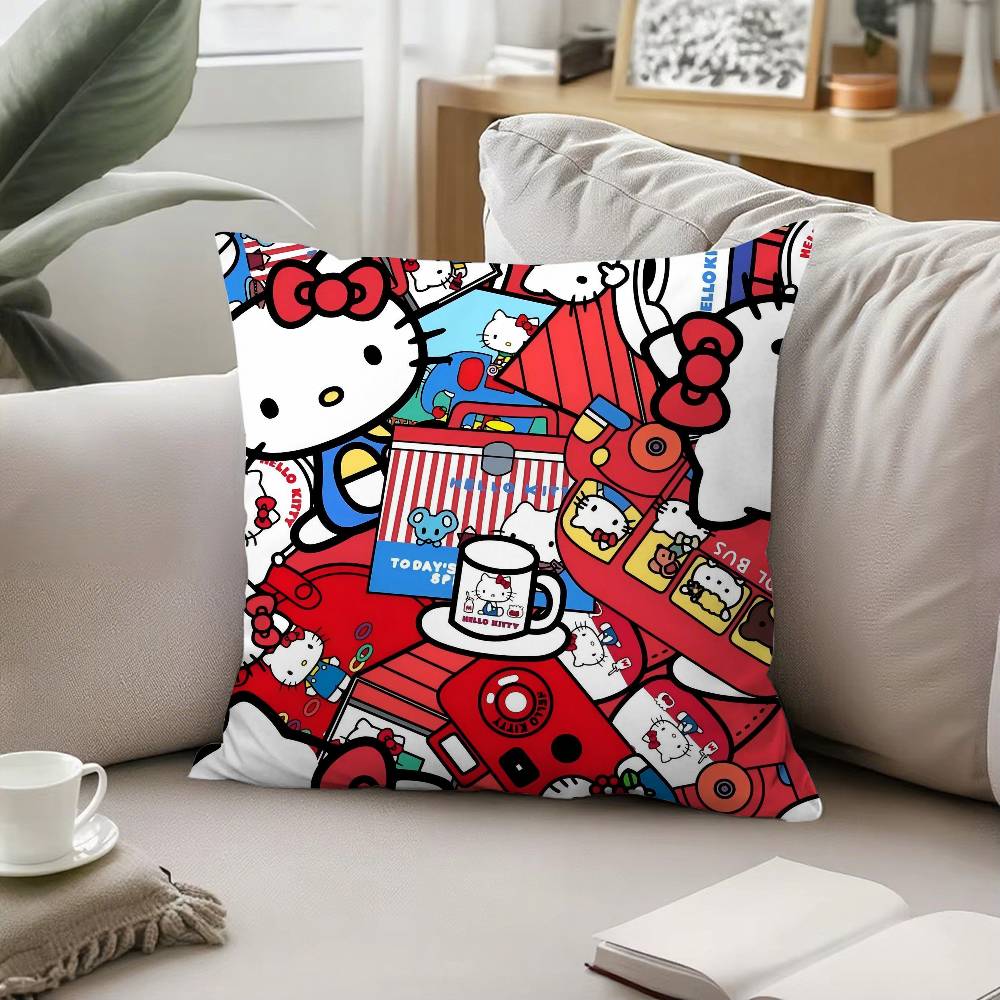 HelloS-K-Kitty Pillow Case Pattern Printed Pillowcase For Living Room Sofa Cushion Cover & Bedroom Decor