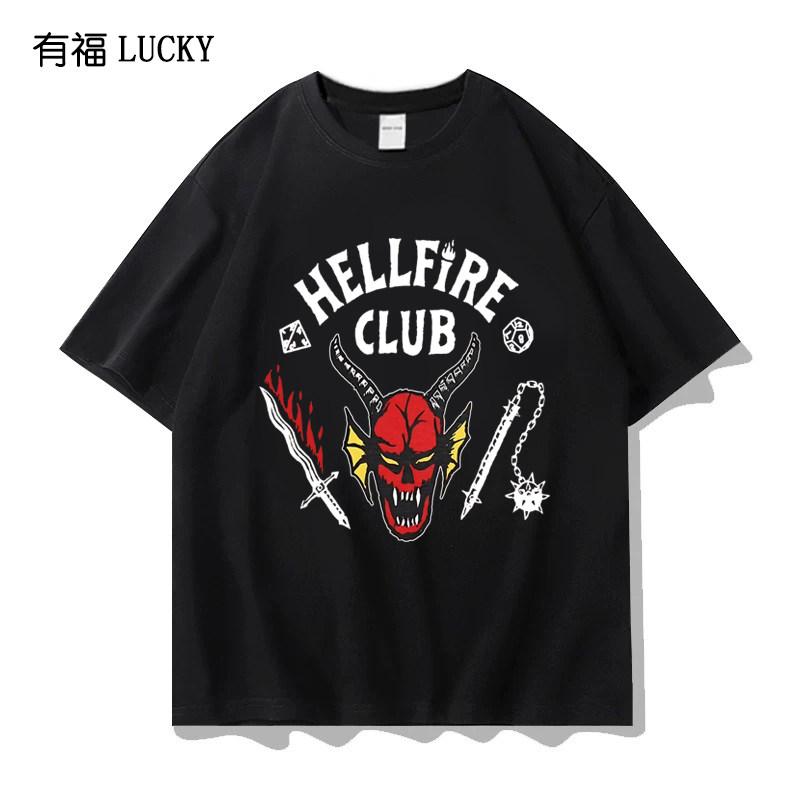 Strange Tales Shortsleeved Tshirt Hellfire Club Collaboration Shortsleeved Shirt Same Style Cosplay Clothing S
