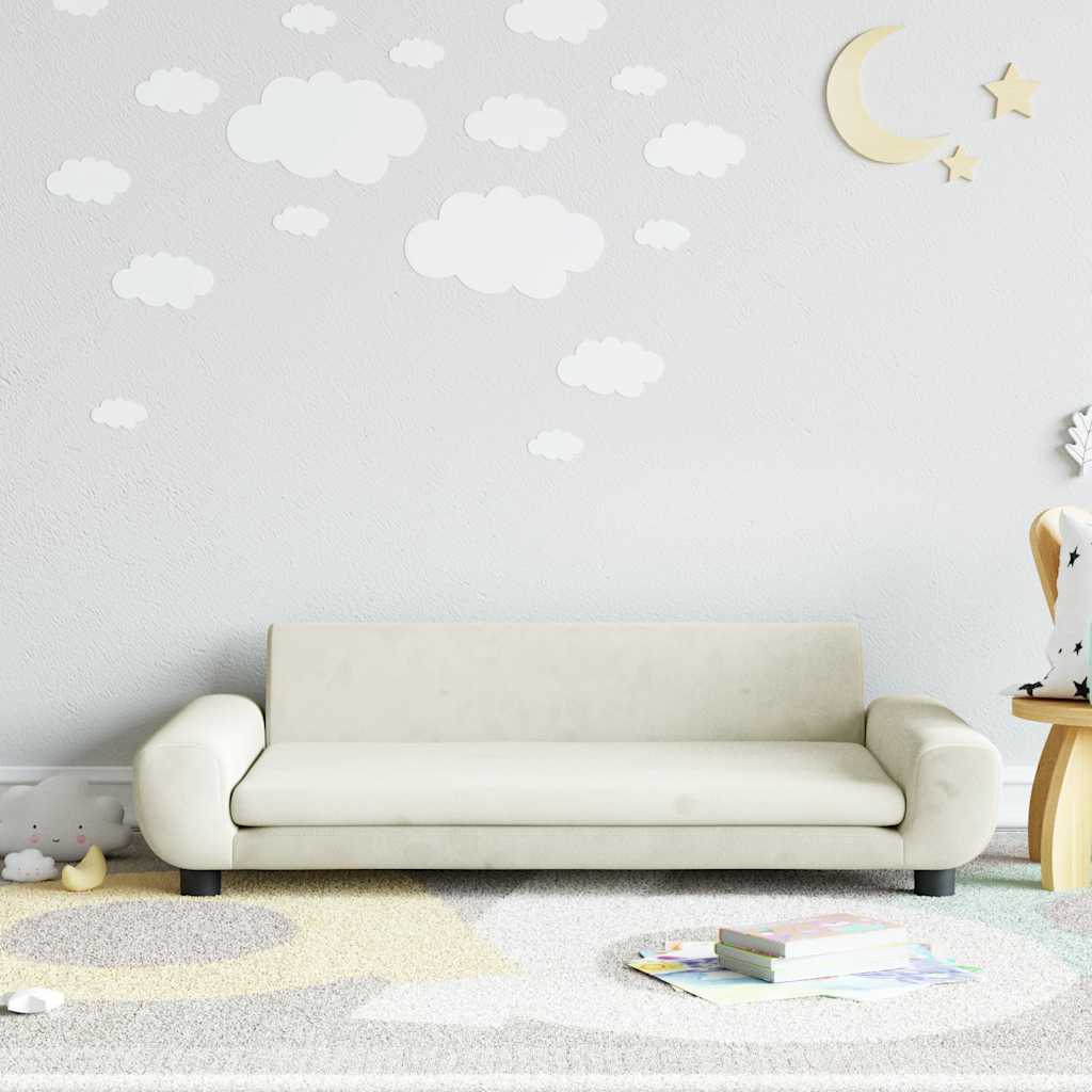 Children s Sofa Cream 100 x 54 x 33 cm Velvet