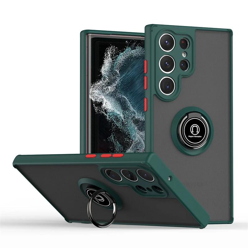 Funda For Samsung Galaxy S25 S24 S23 S22 S21 S20 FE S10 Note 20 10 Plus Ultra Shockproof Magnetic Ring Holder Case Stand Cover