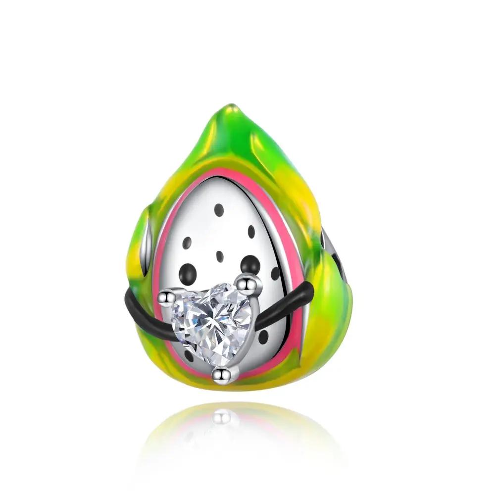 Copper Strawberry Pineapple Cherry Avocado Charm Pendant Beads Fit Charm Original Bracelet For Women Jewelry Making