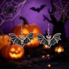 Unique Dark Aesthetic Jewelry Gothic Bat Halloween Accessory Vintage Punk Necklace Viking Durable Vampire Style Accessories Dangle Drop Earrings for