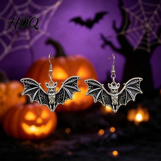 Unique Dark Aesthetic Jewelry Gothic Bat Halloween Accessory Vintage Punk Necklace Viking Durable Vampire Style Accessories Dangle Drop Earrings for
