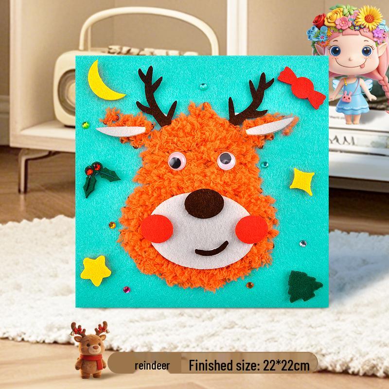 

Handmade DIY Yarn Painting Kit for Kids: Sewing, Embroidery, Punch Needle & Threading Craft Pack