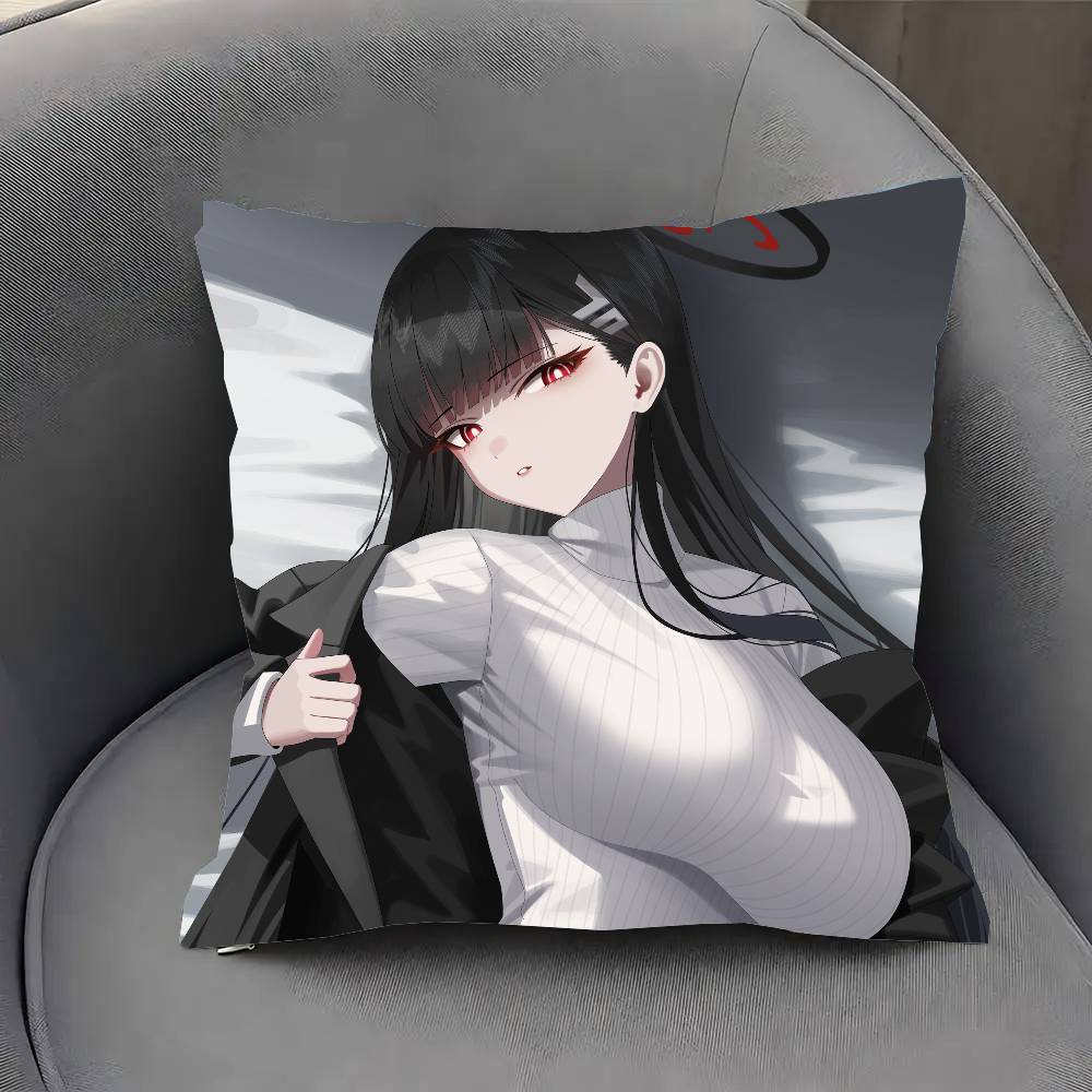 

Цукацуки Рио Аниме Игра B-Blue Archive Наволочка Подушка Диван Чехол Комната Дом Украшение 12x12Inch