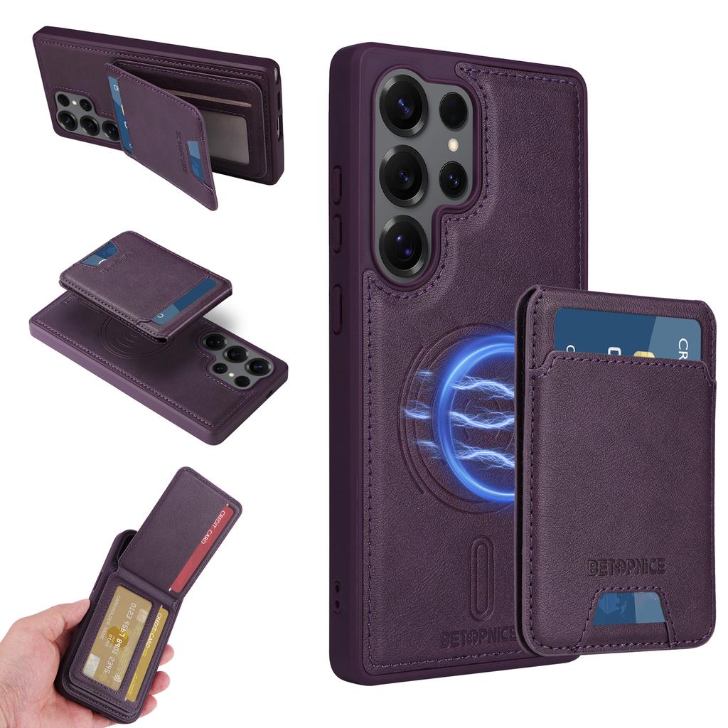 2 in 1 Detachable Card Solt Magnetic Wallet Leather Case For Samsung S25 Ultra S24 Plus S23 S22 S21 A06 A16 A35 A55 Vertical Bag