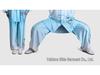 Blue & White Porcelain Gradient Tai Chi Suit: Embroidered Performance & Practice Attire for Women & Men.