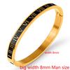 Vintage Roman Letter Bangles & Bracelets for Women Black Gold Numeral Color Charm Cuff Bangles Stainless Steel Jewelry