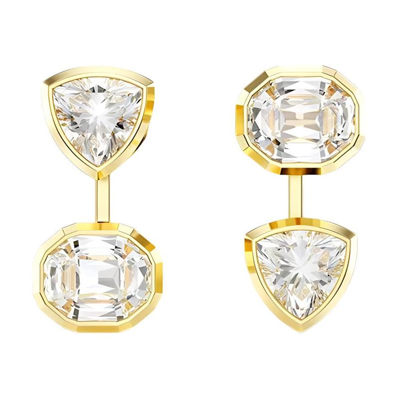 Swarovski Imber asimetriska dizaina zeltīti auskari