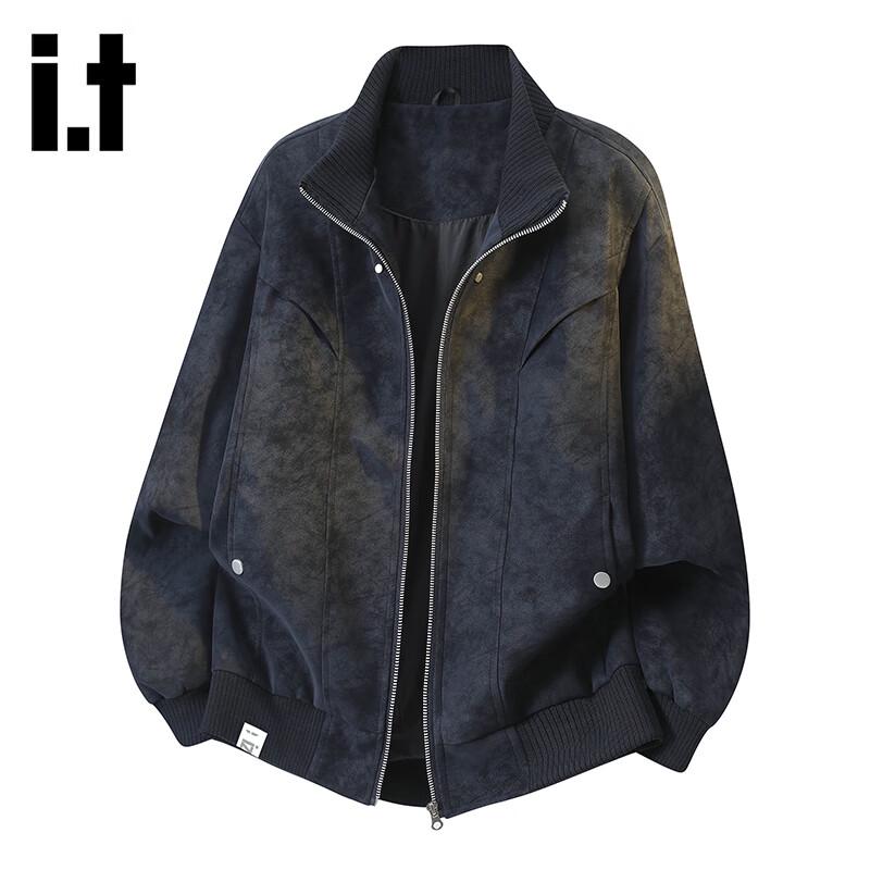 

Izzue Унисекс Куртка Американский Хай-стрит Свободного Кроя со Стойкой 4XL