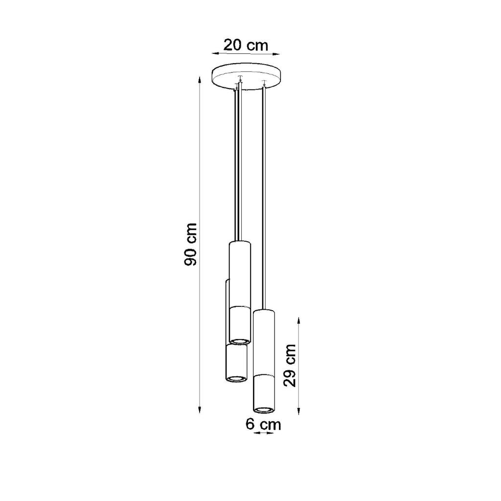 Lampa Wisząca Salixa 3 Gu10 Czarny  Lumilo 09.459.55