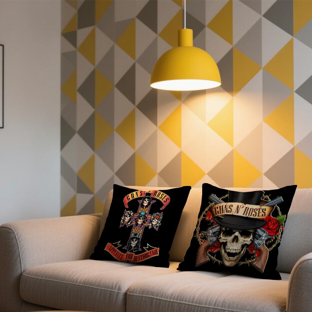 G-Guns N R-Roses-ES Poszewka na poduszkę z motywem zespołu Na Sofę Samochód Biuro Kawiarnia Miękka i Wygodna Dwustronny Druk Poszewka na Poduszkę