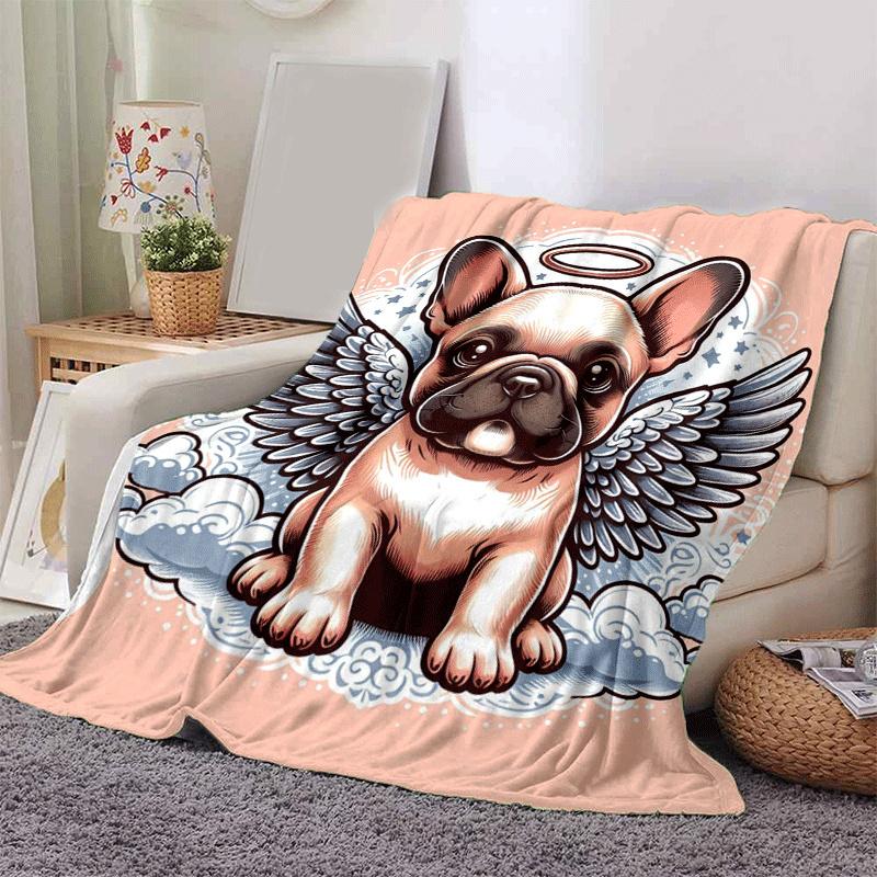 

1pc Dog Printing Lightweight Flannel Blanket, Comfortable and Warm Blanket, for Camping Sofa Bed and Couch Office, in All Seasons 130cmx150cm